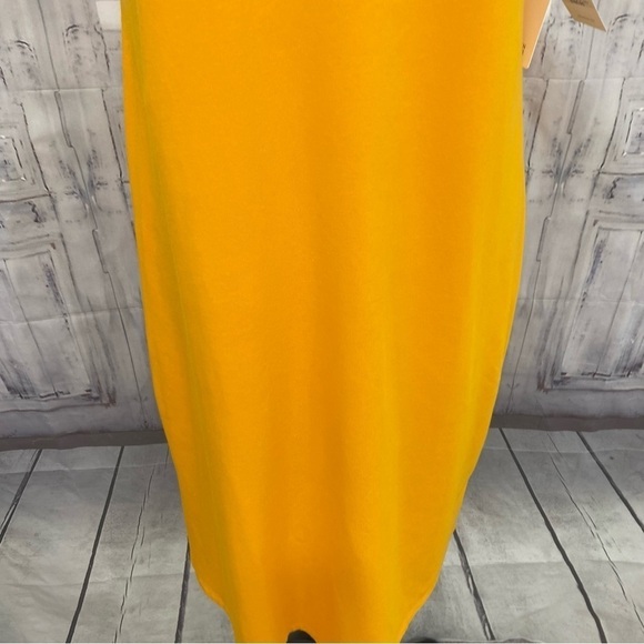 Eileen Fisher Size Small Mango Yellow Orange Crew Neck Pullover Dress Sleeveless - Picture 3 of 9